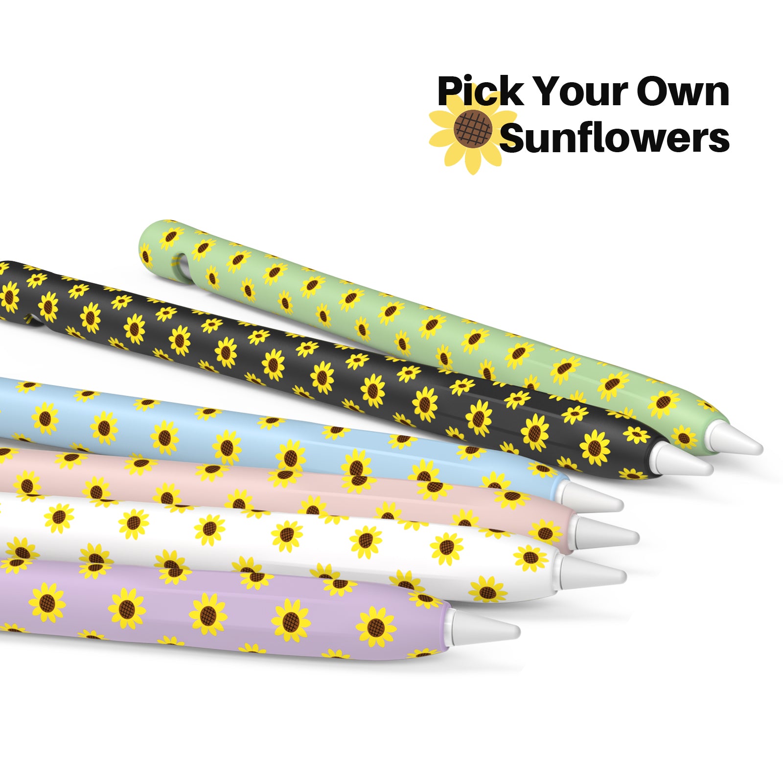 AHASTYLE PT93SF Protective Sleeve for Apple Pencil (1st Generation) Skin-touch Sunflower Pattern Silicone Case Cover AHASTYLE PT93SF Protective Sleeve for Apple Pencil (1st Generation) Skin-touch Sunflower Pattern Silicone Case Cover